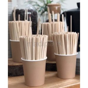 1000 agitateurs à café en bois biodégradables 110x6x1,5 mm