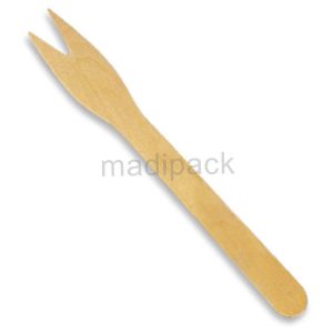 1000 Fourchettes à copeaux de bois biodégradables économiques 8,5 cm