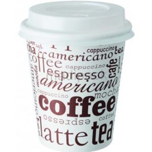100 tasses à café en papier avec couvercles en plastique
