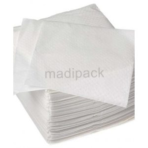 25 Serviettes en papier blanc en pure ouate de cellulose, 1 pli, format 30×30 cm