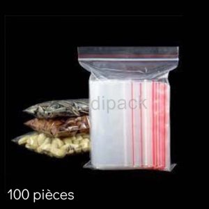 Paquet de 100 sachets d'emballage transparents à fermeture éclair