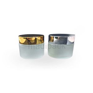 Pot cosmétique vide en verre sablé