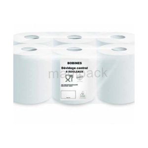 6 Rouleaux d'essuie-mains, pâte vierge gaufrée 2 épaisseurs