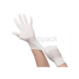 Gants jetables en latex blanc, sans poudre, 100 pièces