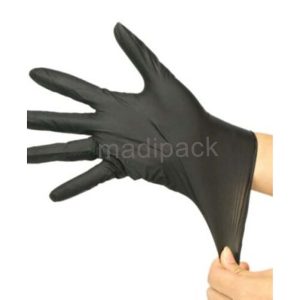 Gants jetables en nitrile noir, non poudrés, 100 Pièces