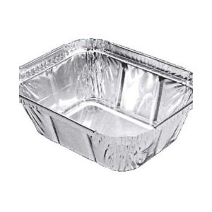 Barquettes carrées refermables en aluminium avec couvercles, 440 ml x 100