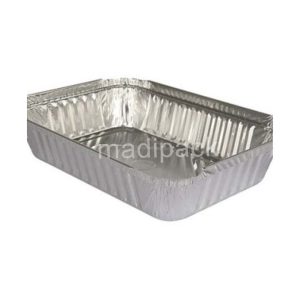 100 Barquette rectangulaire en aluminium refermable avec couvercle, 640 ml