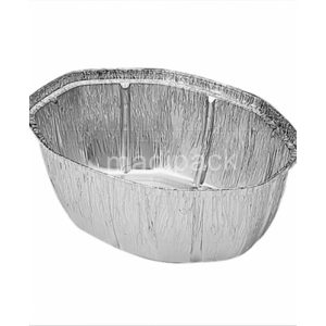 100 barquettes OVAL en aluminium avec couvercle pour poulet