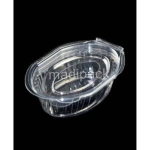 100 pots à sauce en plastique PET avec couvercle attaché 20cc