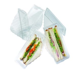 Boîte à sandwich club triangle en plastique cristal