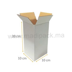 Boîte en Carton Blanc - 10 x 10 x 20 cm