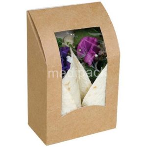 Boîte de papier kraft marron avec fenêtre