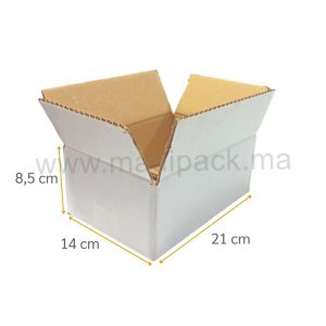 Boîte en Carton Blanc - 21 x 14 x 8,5 cm