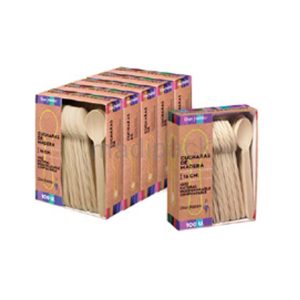 100 Couverts écologiques jetables biodégradables 16,5 cm